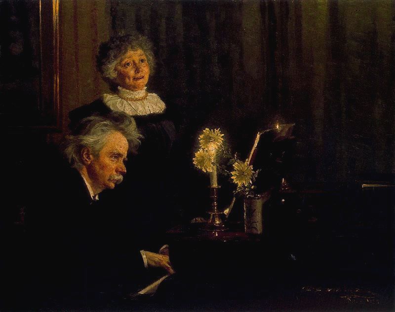 Edvard And Nina Grieg At The Piano by Peder Severin Kroyer, 1892